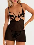 Lovehoney Divine Romance Black Chemise & Pearl G-string Set