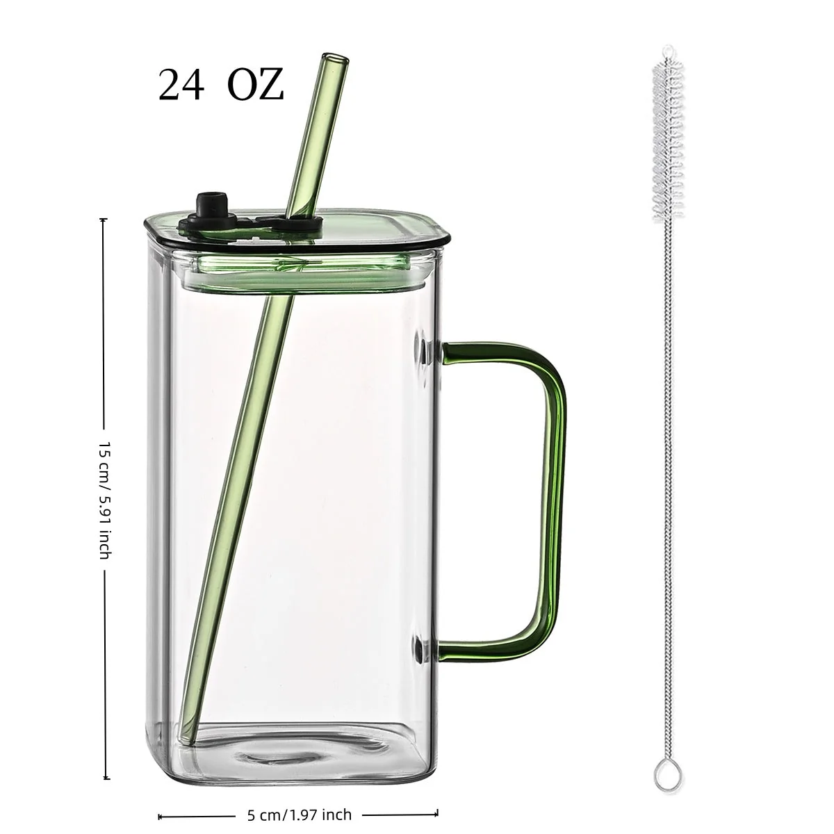 Large square straw cup