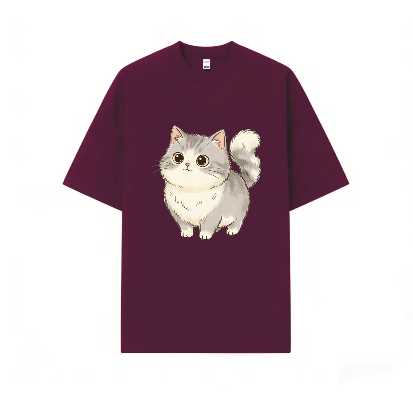 A cute and adorable short-sleeved shirt with a smiling puppy and cat print – a must-have for summer outfits.