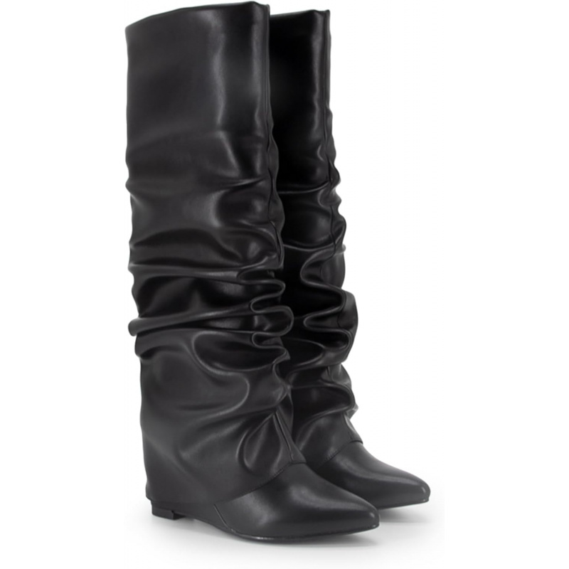 Fold Over Boots Women's Knee High