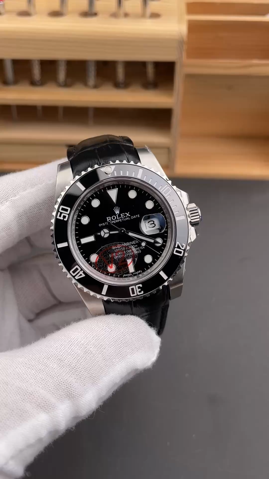 Rolex Submariner 116610LN 1:1 Clone Black Dial Leather Strap