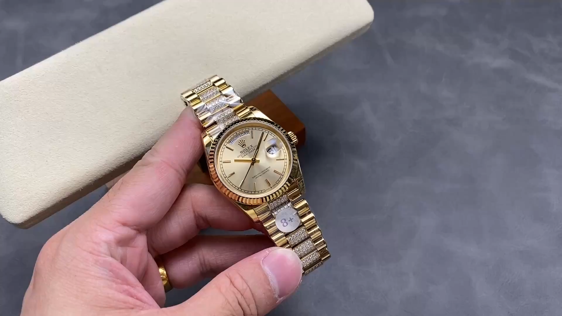 Rolex Day-Date 128238 0046 Replica Champagne Dial 36mm Fluted Bezel