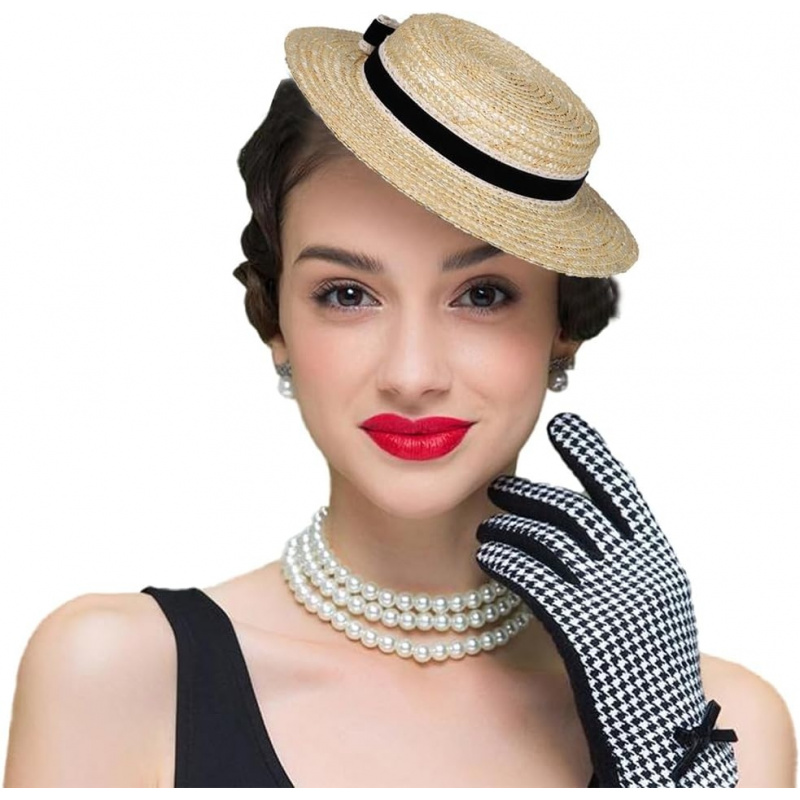 Women Bowknot Straw Hat Summer Fedoras