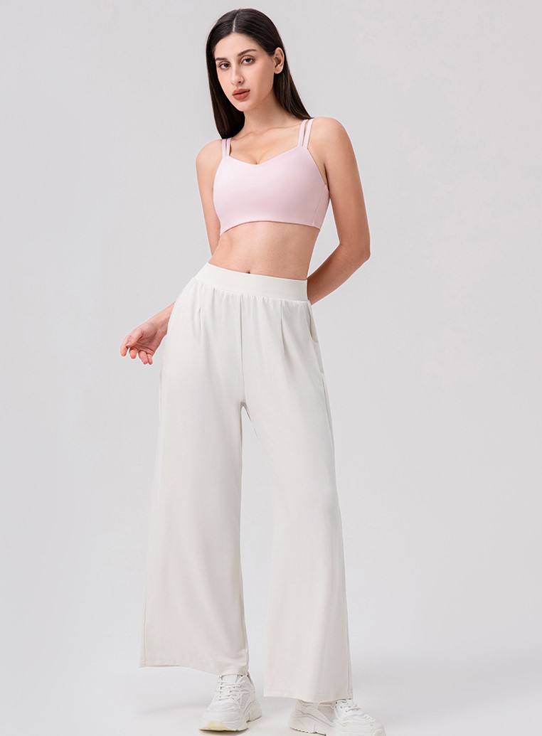 Women's wide-leg athletic pants, loose fit, straight leg, casual, fitness, running, cropped, yoga, unisex.