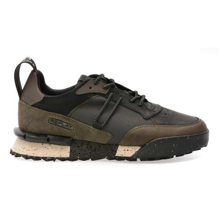 Pantofi sport REPLAY negri, MS1P64L, din material textil si piele naturala