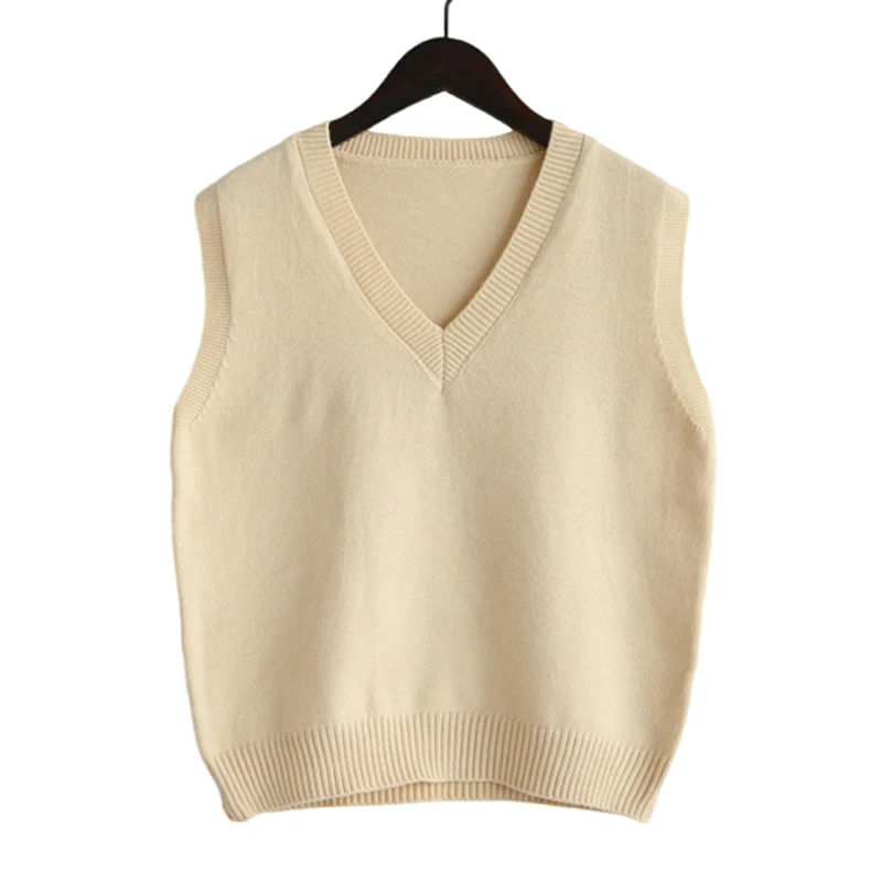 Sleeveless V-Neck Sweater Vest Women 2026 Korean Fashion Knitwear Spring Autumn Solid Color All-match Pullovers Waistcoats Tops