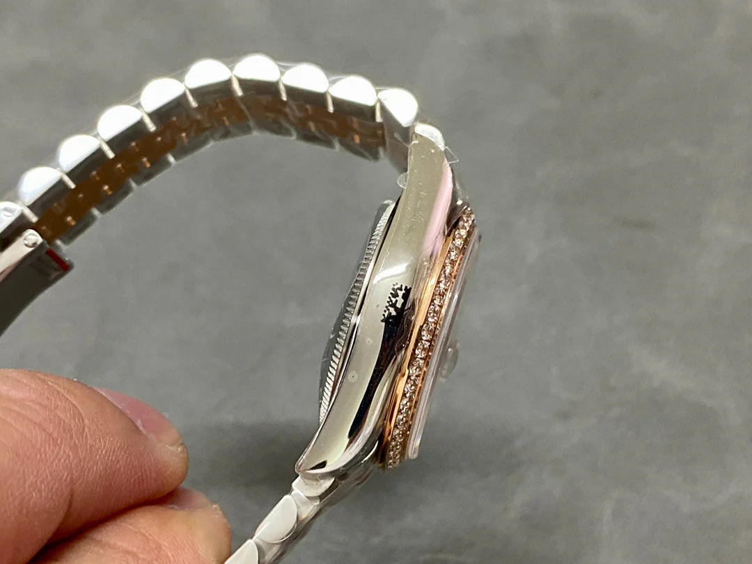 DATEJUST 31MM PINK GOLD STEEL AUBERGINE DIAL