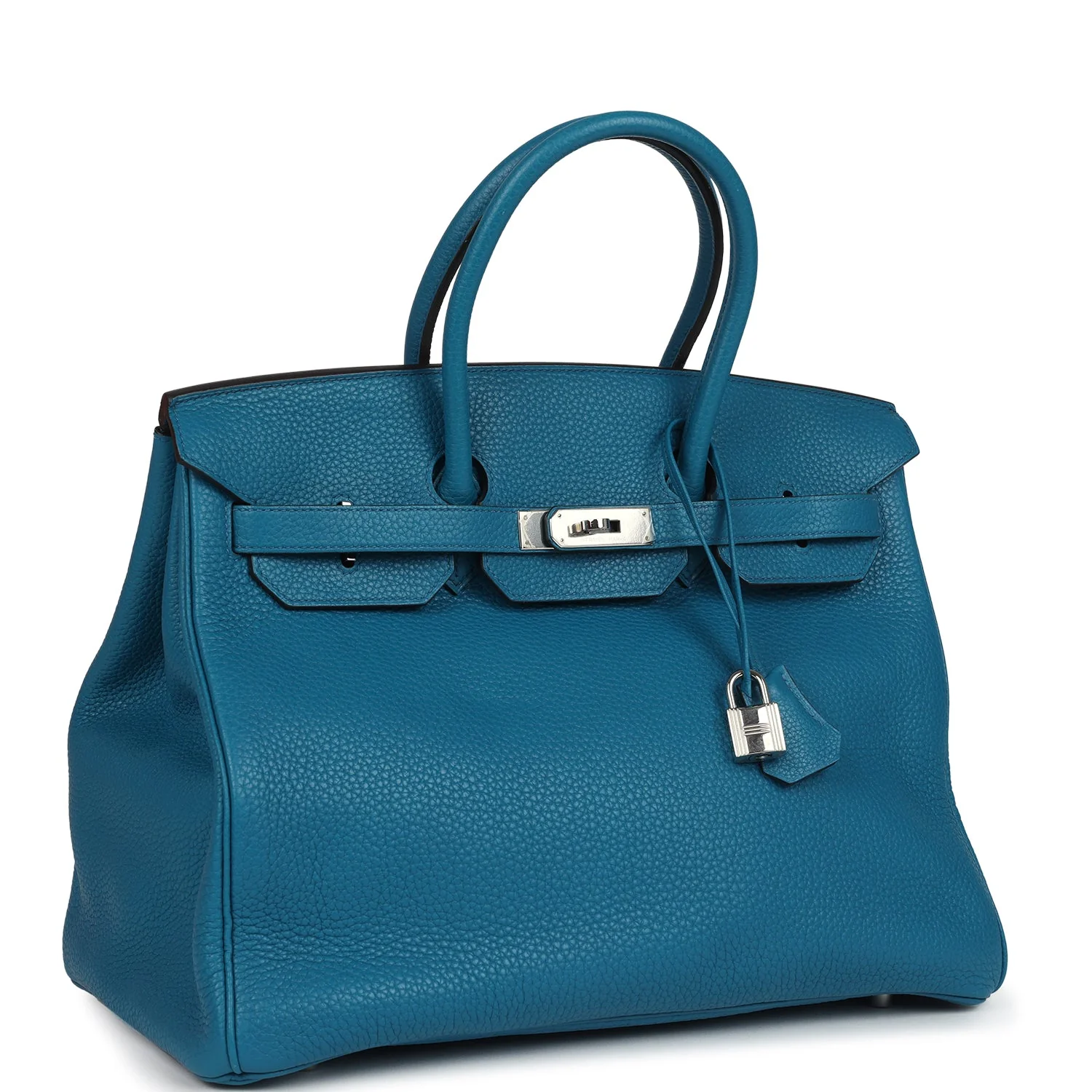 Hermes Birkin 35 Bleu Izmir Verso Clemence Palladium Hardware