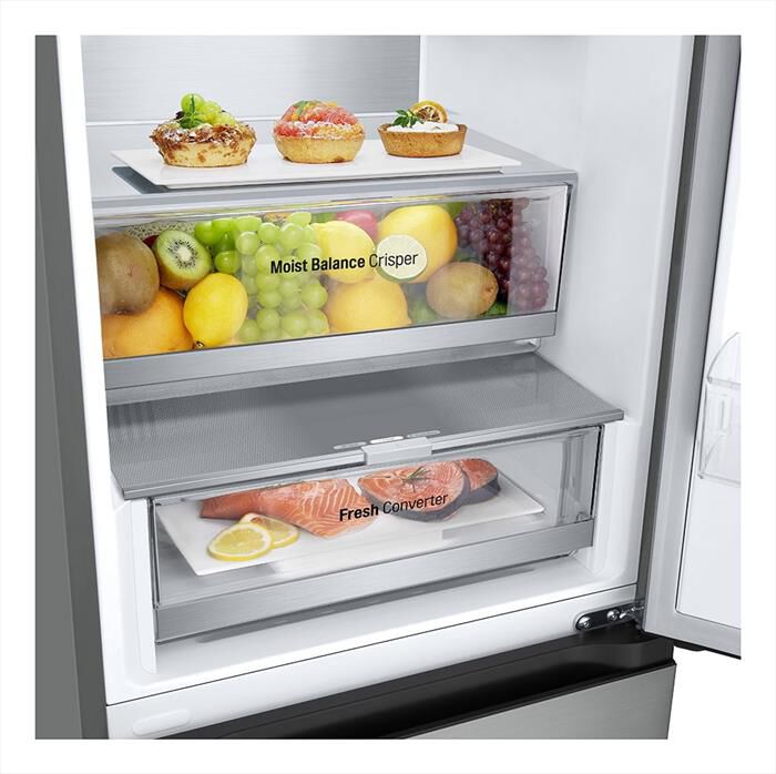 LG - Frigorifero combinato GBV5240APY Classe A 387lt-Acciaio inox