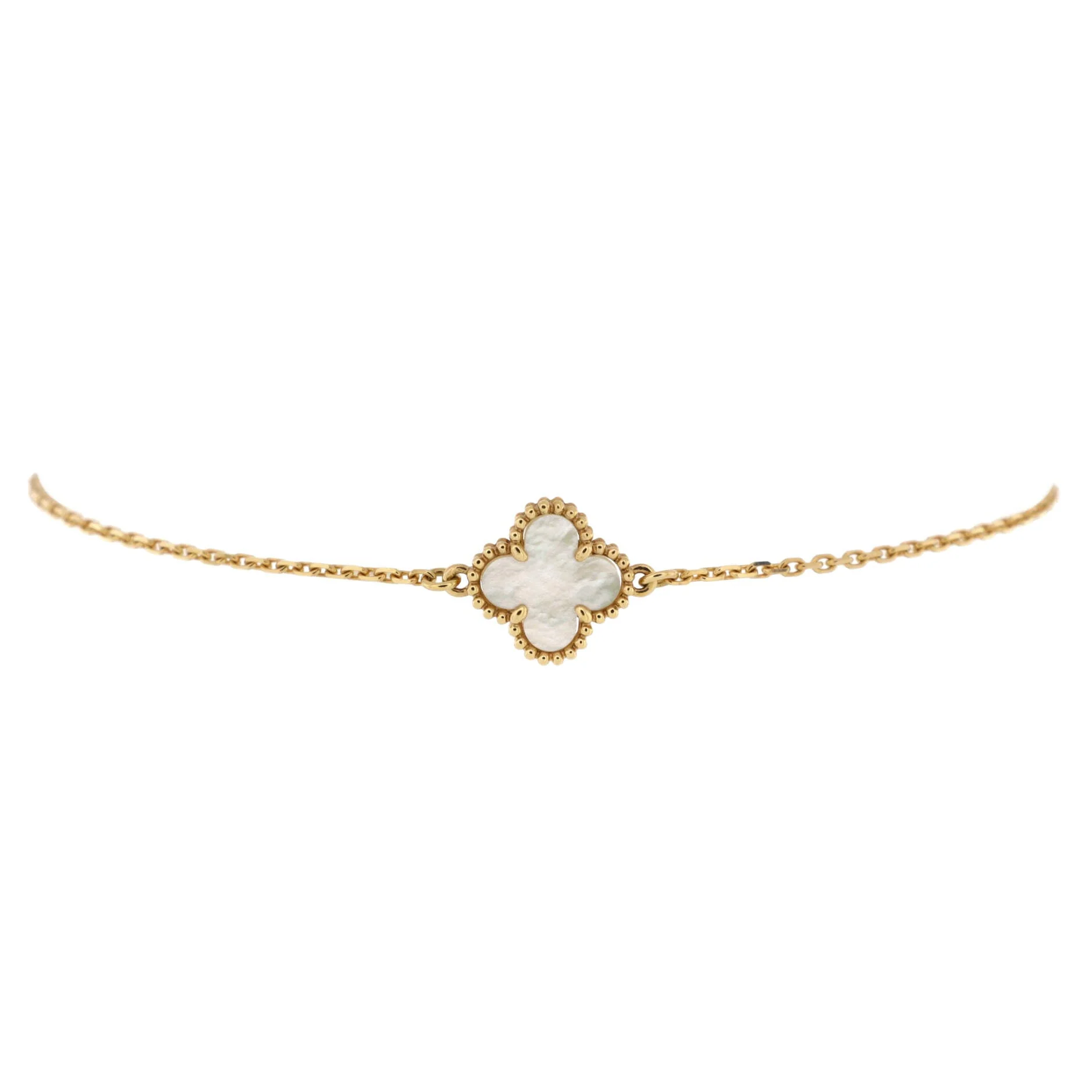 Sweet Alhambra Bracelet 18K Yellow Gold and Mother of Pearl