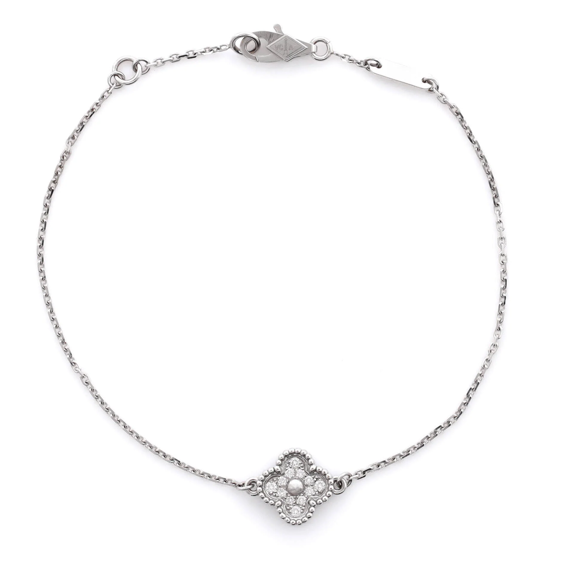 Sweet Alhambra Bracelet 18K White Gold and Diamonds
