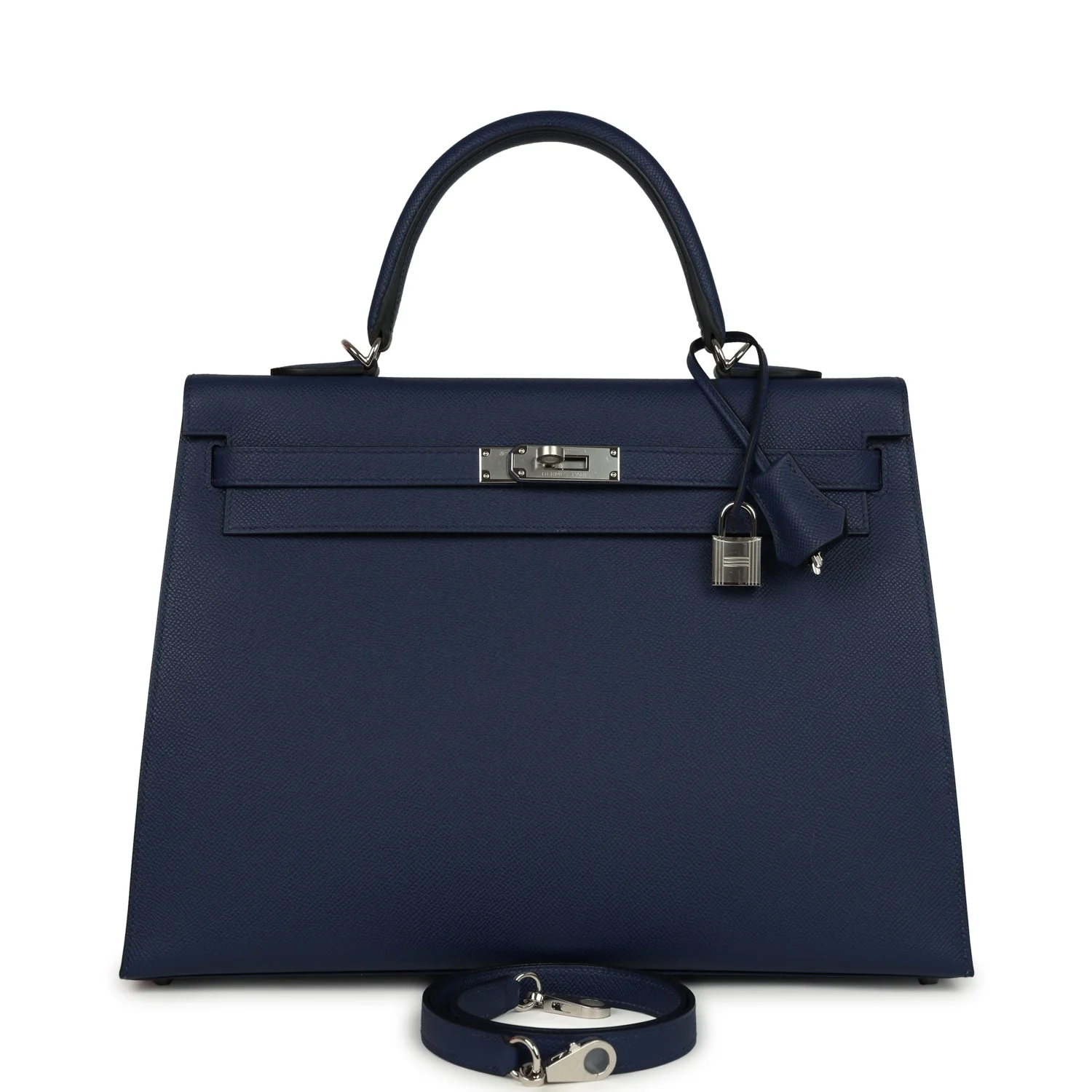 Hermes Kelly Sellier 35 Bleu Saphir Epsom Palladium Hardware
