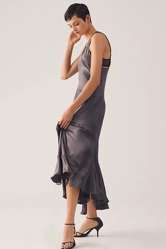 Seamed Silk Dress CARBON