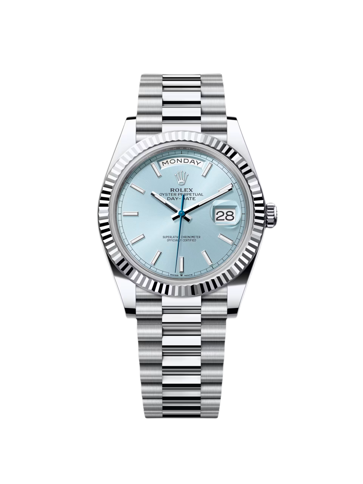 【Super Clone】RLX  Day-Date "President" 40mm Platinum Ice Blue Index Dial - 228236
