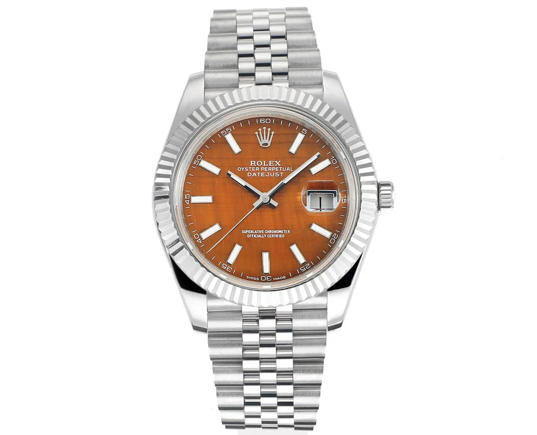 DATEJUST 41MM CUSTOM STEEL CASE TIGER EYE DIAL