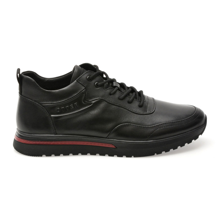 Ghete OTTER negre, LTK03, din piele naturala