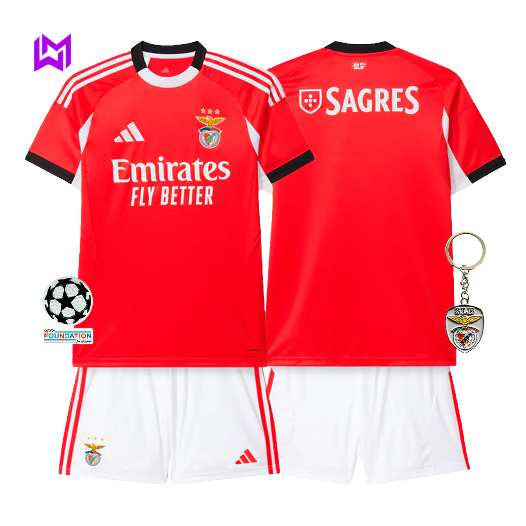 Conjunto Infantil Benfica Principal 2025/26 - ÚLTIMAS UNIDADES! 🔥🦅