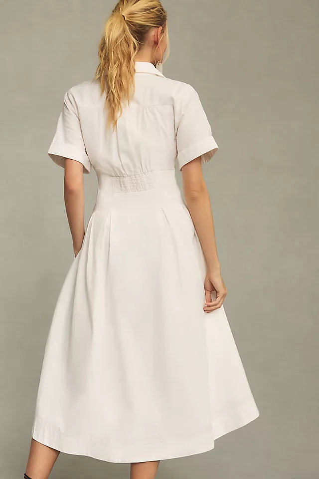Studio x Pleated Shirt Dress WHITE