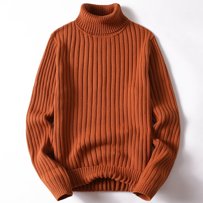 Unisex Solid/Striped Turtleneck Sweater