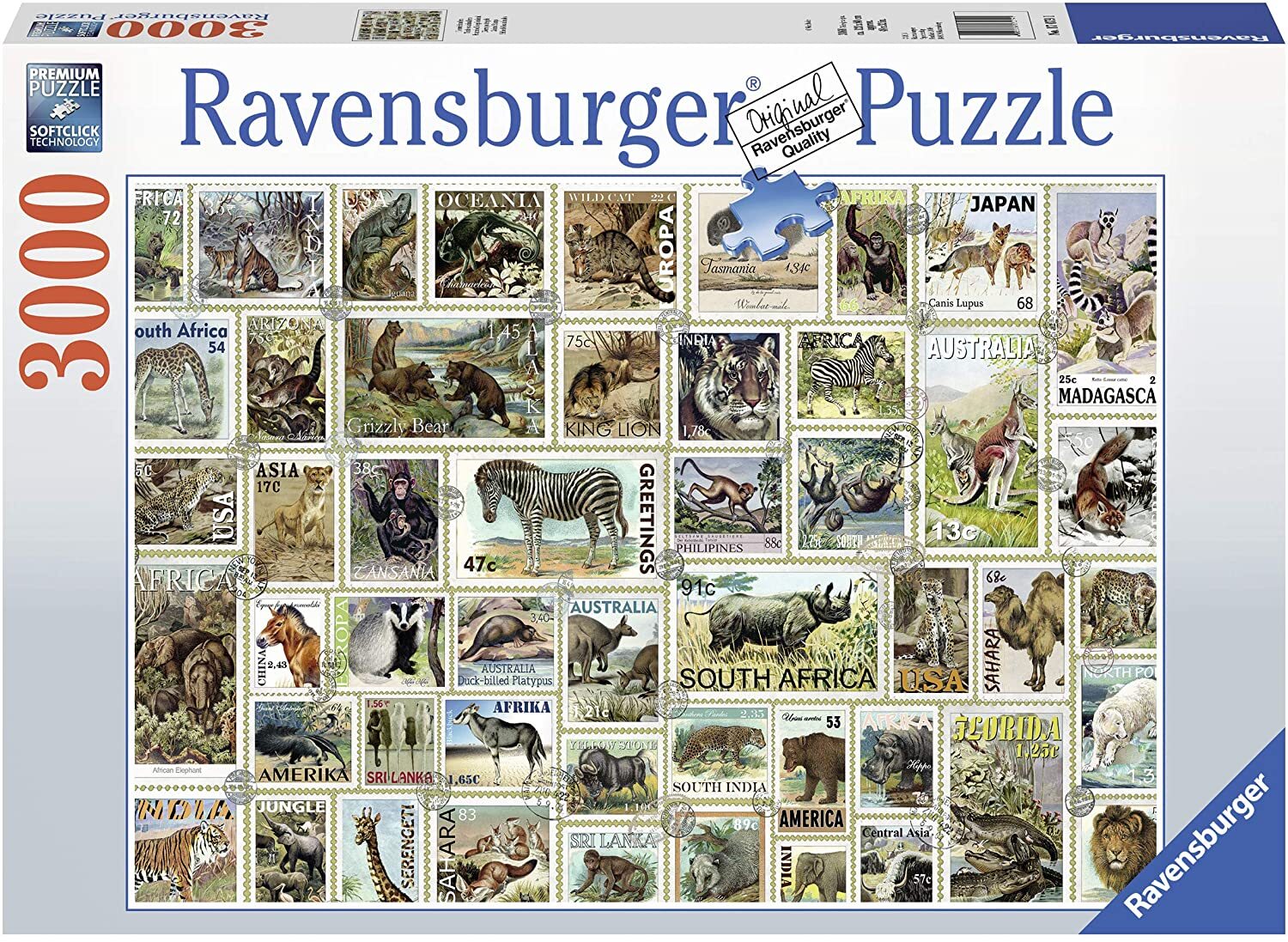 Animal Stamps 3000 Piece Puzzle