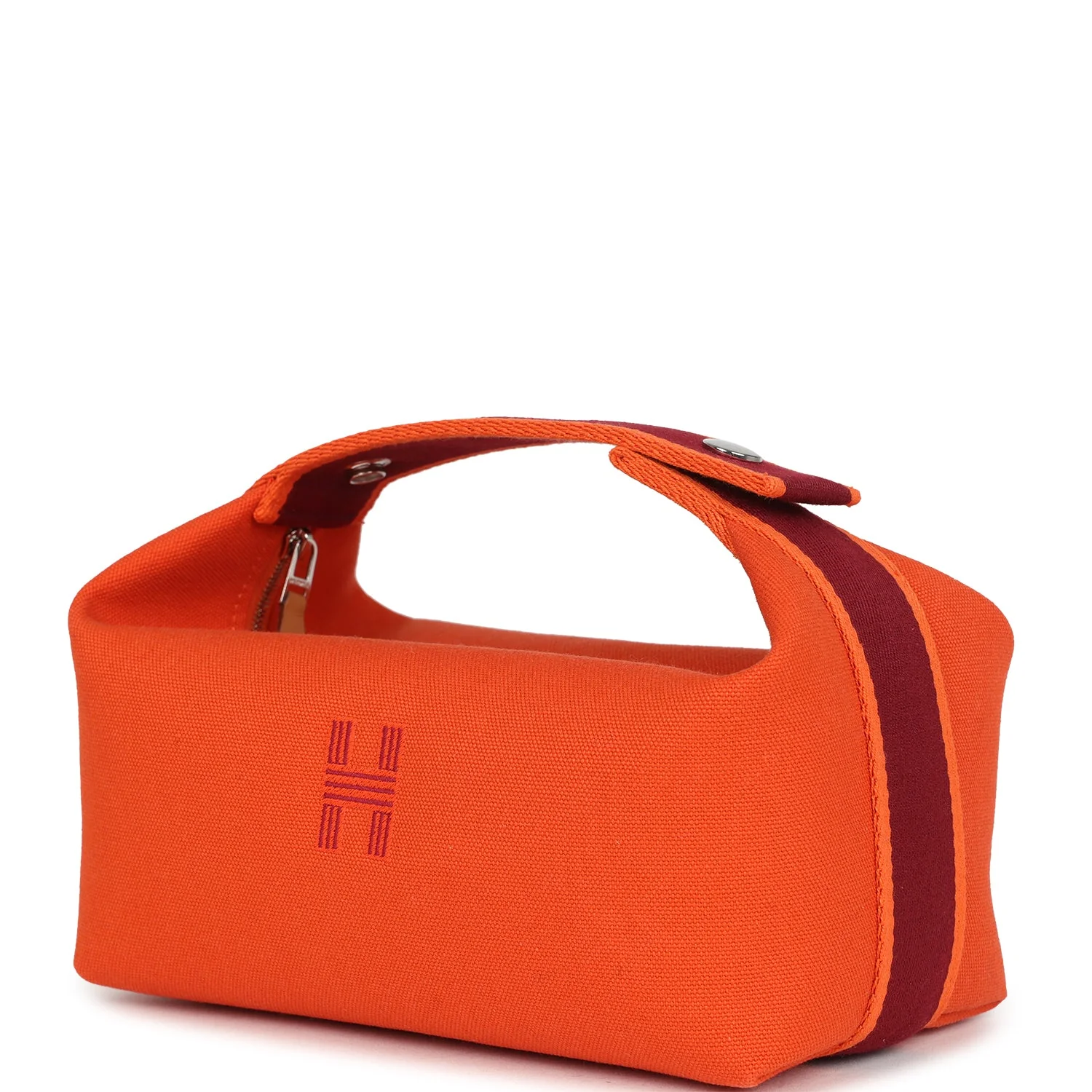 Hermes Bride A Brac Carre Case PM Feu Canvas Palladium Hardware