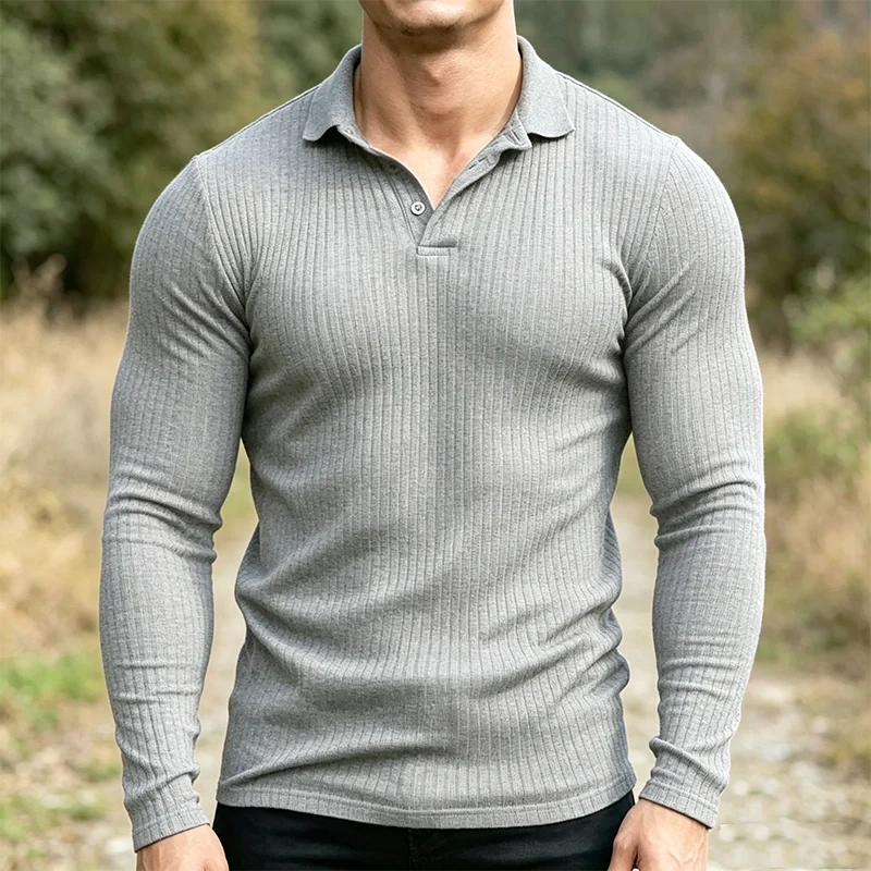 Mivanity Stretchy Slim Fit Knit Polo Shirts