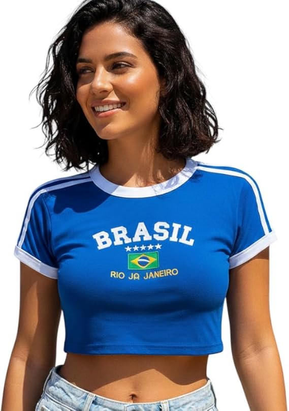 Brazil Cropped Rio de Janeiro - Blue