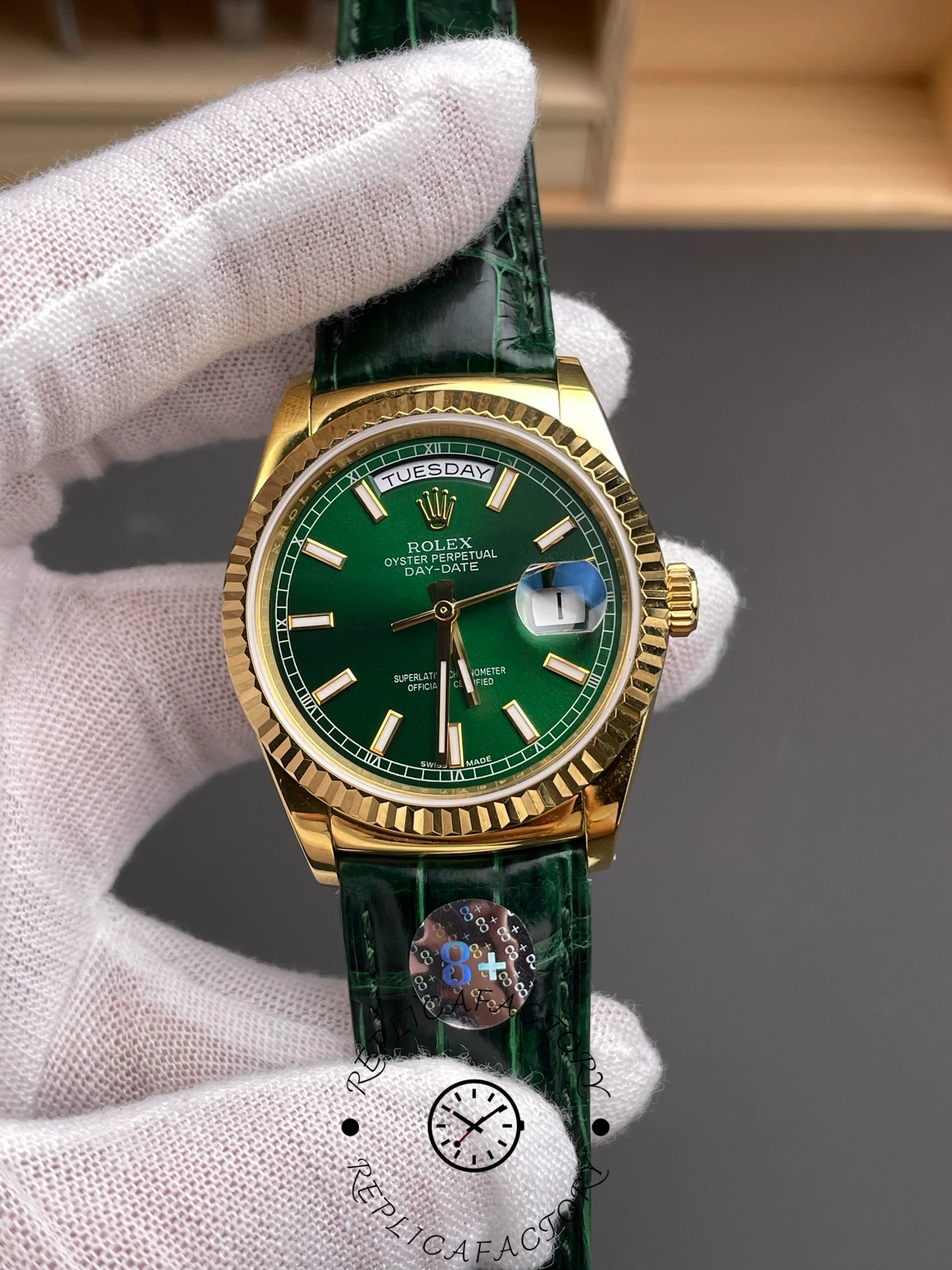Rolex Day Date 36 Green Dial Solid 18k Yellow Gold 118138 0003