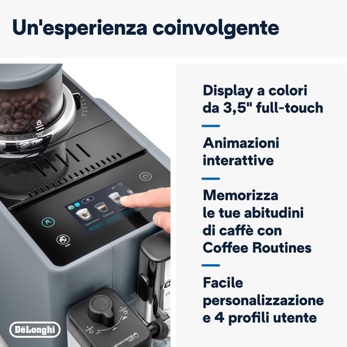 DE LONGHI - Macchina da caffè automatica RIVELIA EXAM440.55.G-Grigio (pebble grey)