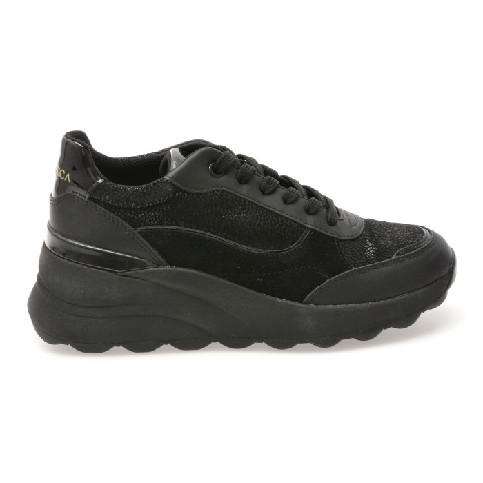 Pantofi sport GEOX negri, D45WAA, din piele naturala