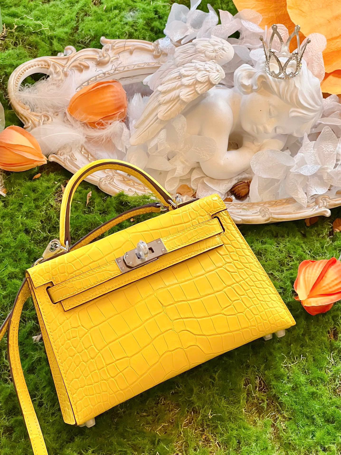 Hermes Kelly2 Mini 19 crocodile skin