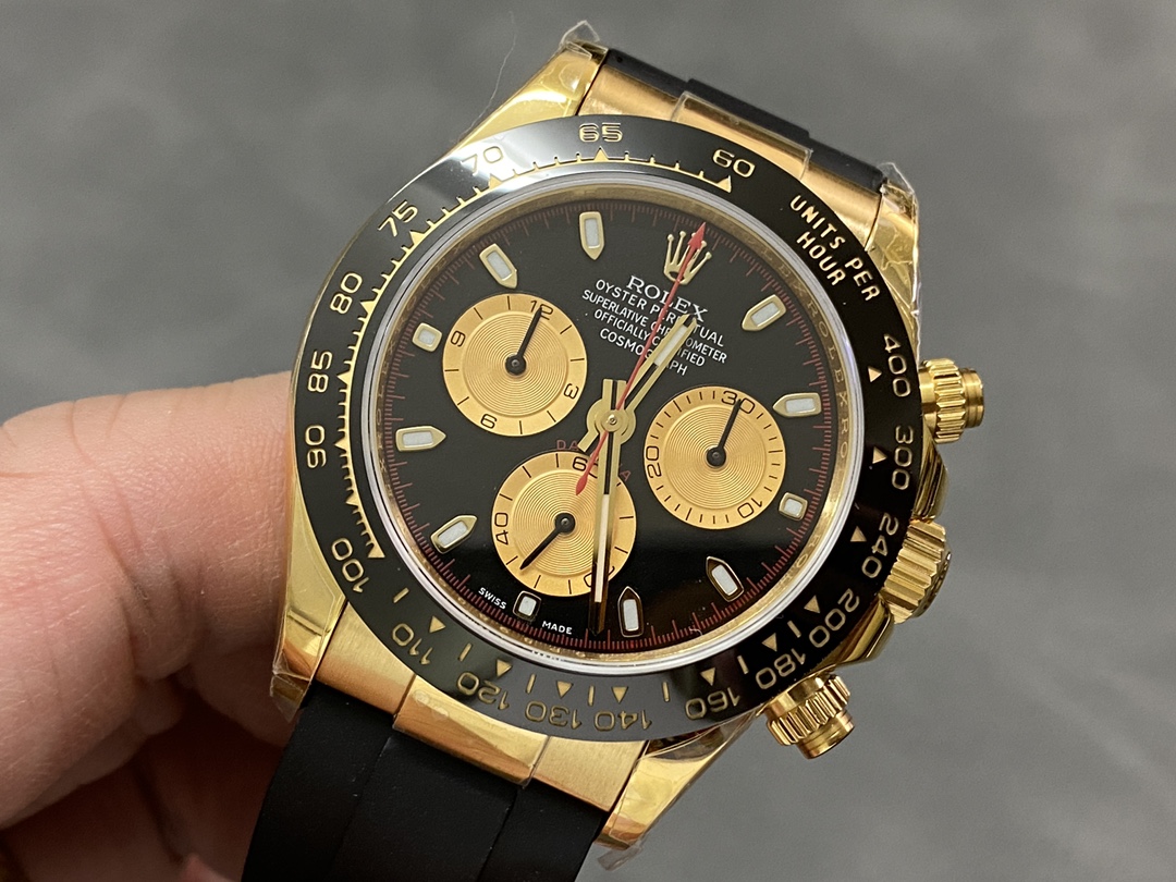 Rolex Daytona 116518LN Black Dial Rubber strap 40mm Mens Replica Watch