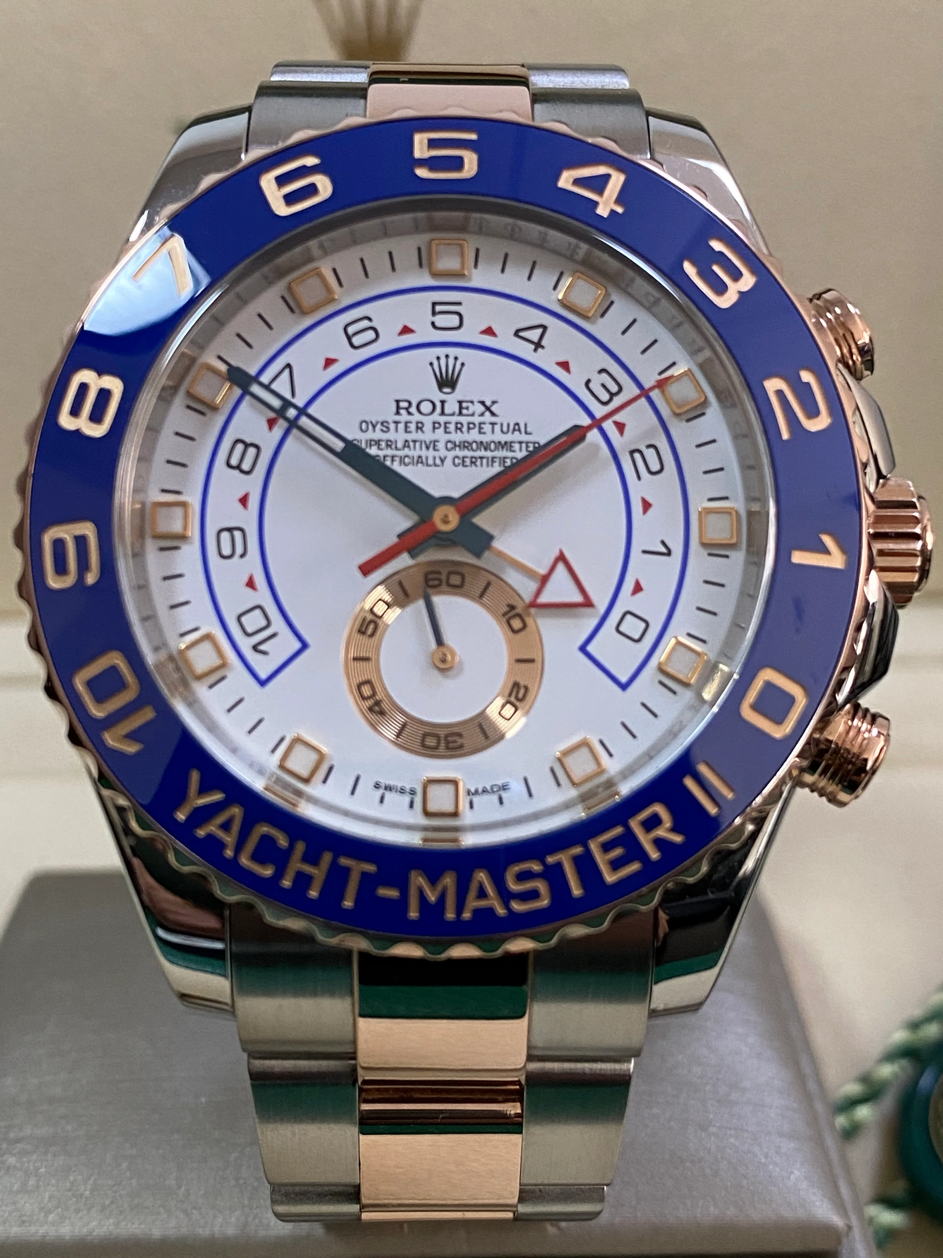 Rolex Steel and Everose Gold Yacht-Master II - 2017 - White Dial - 116681