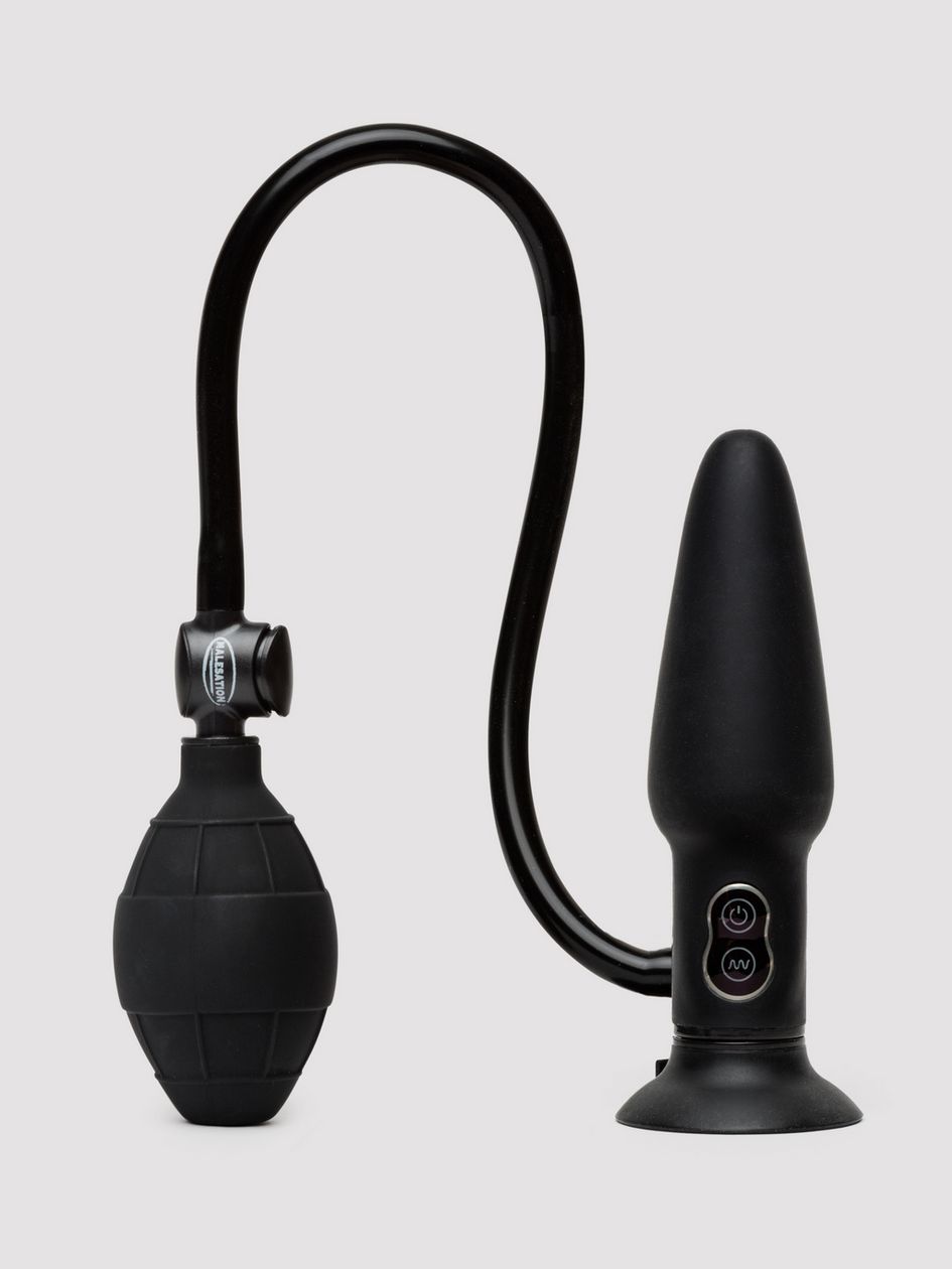 Inflatable Vibrating Silicone Large Butt Plug