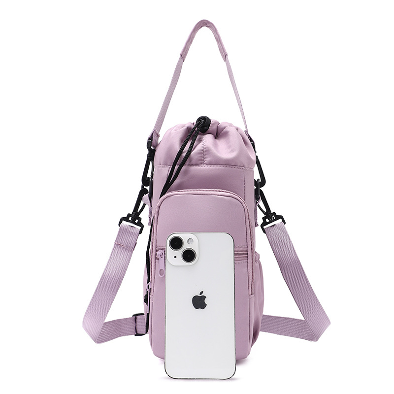 Water bottle sleeve, insulated water bottle sleeve, twill water bottle shoulder bag, water bottle pouch, crossbody water bottle sleeve