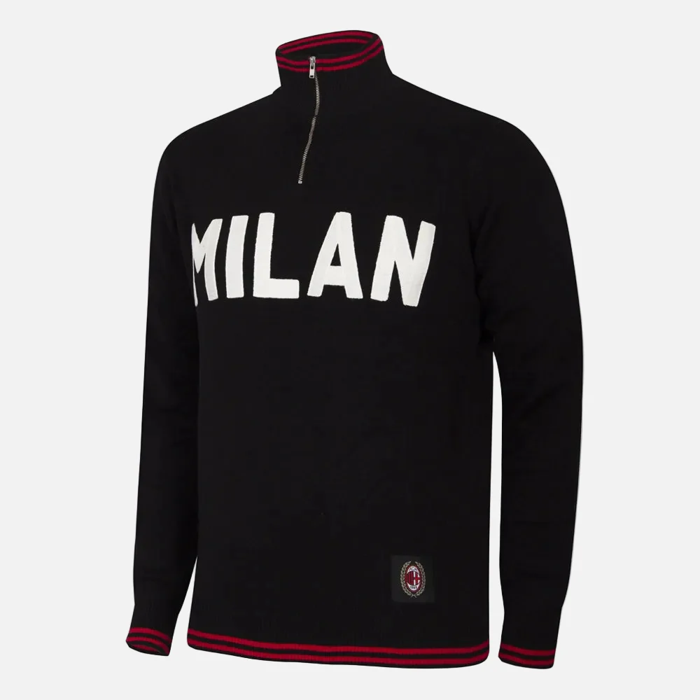AC Milan 1960's Embroidery Half Zip Sweater