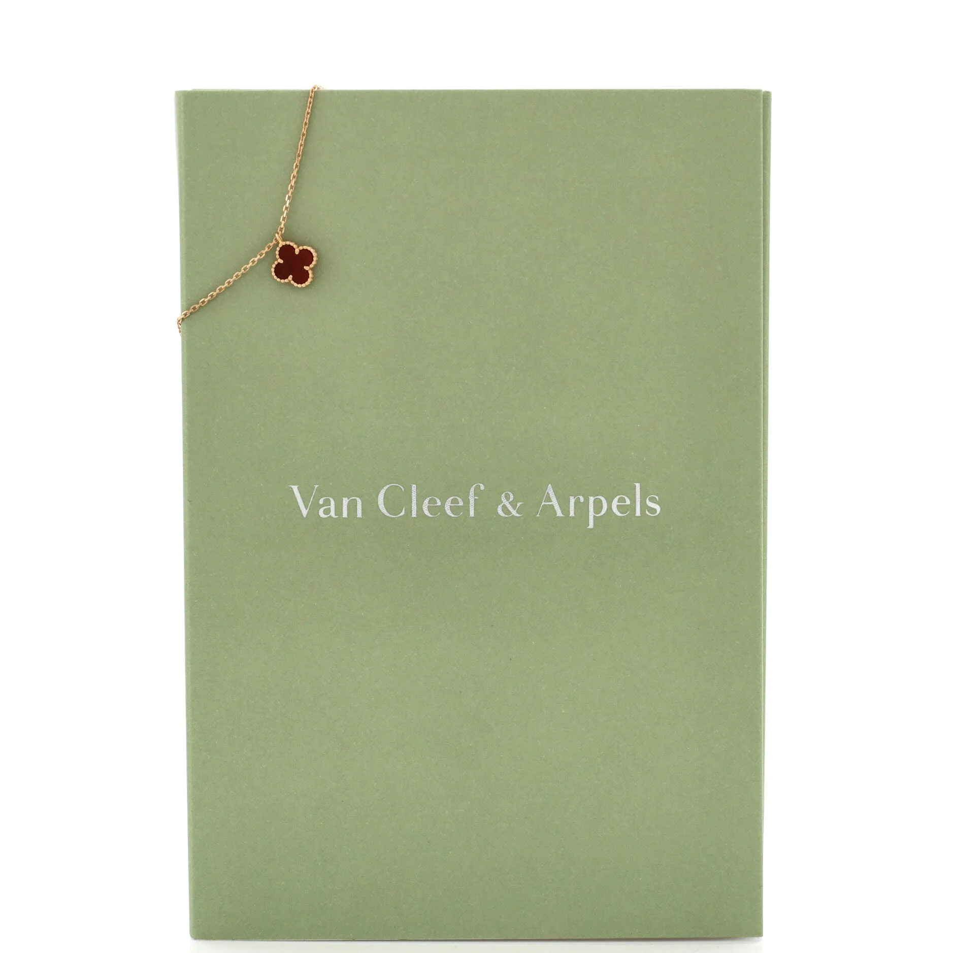 Sweet Alhambra Pendant Necklace 18K Rose Gold and Carnelian