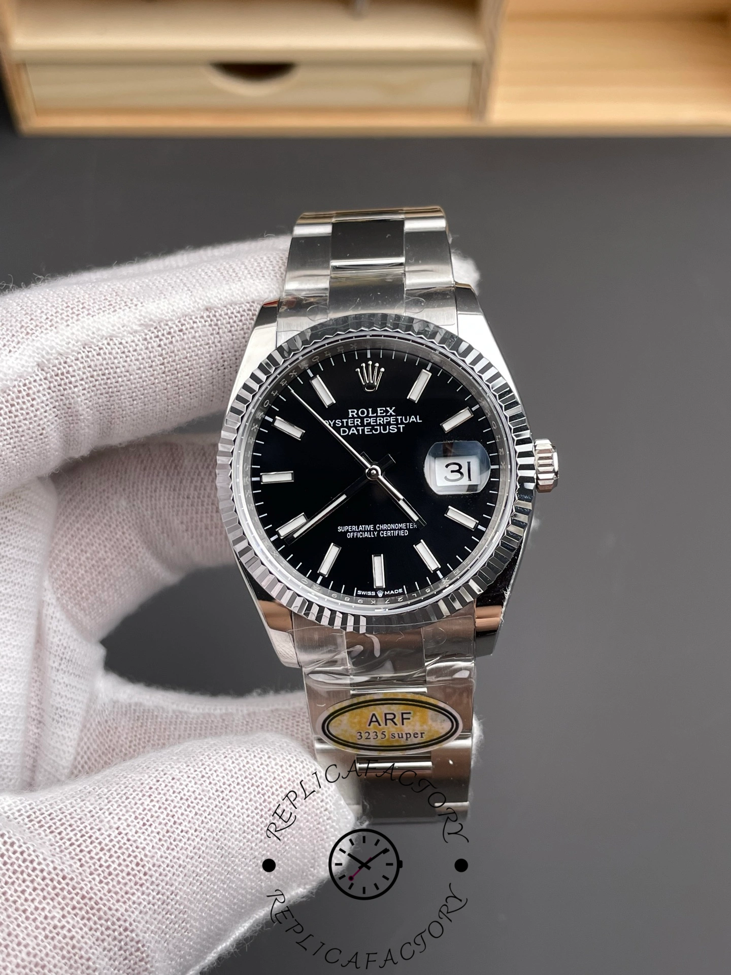 Rolex Datejust 36 Steel & White Gold Black Dial M126234-0016