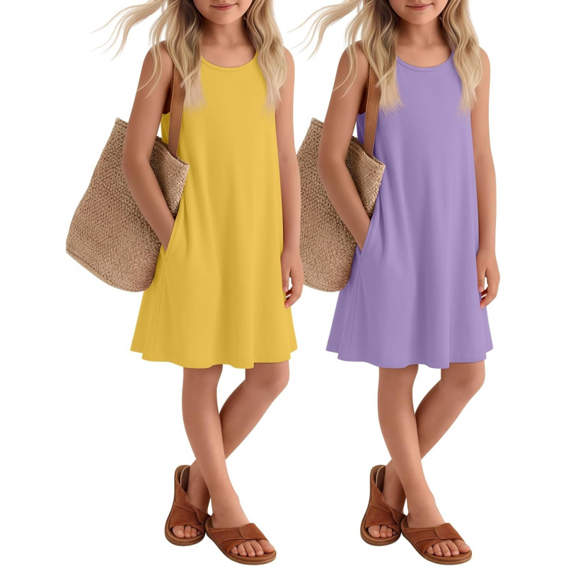2 Pack Girls' Summer Dresses