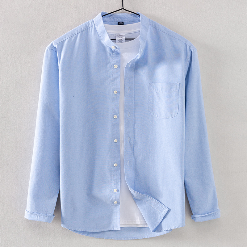 Slim wears outside youth shirt cstand collar fashion tops