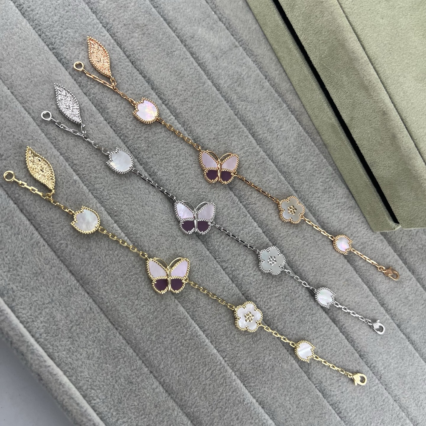 Butterfly, flower and leaf combination bracelet - Artisantouchss