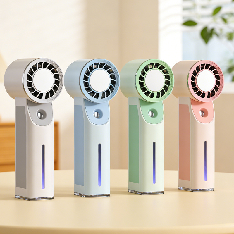 Cross-Border Ice Spray Small Fan Handheld Refrigeration Turbine Ice Fan Usb Charging Handheld Fan Logo