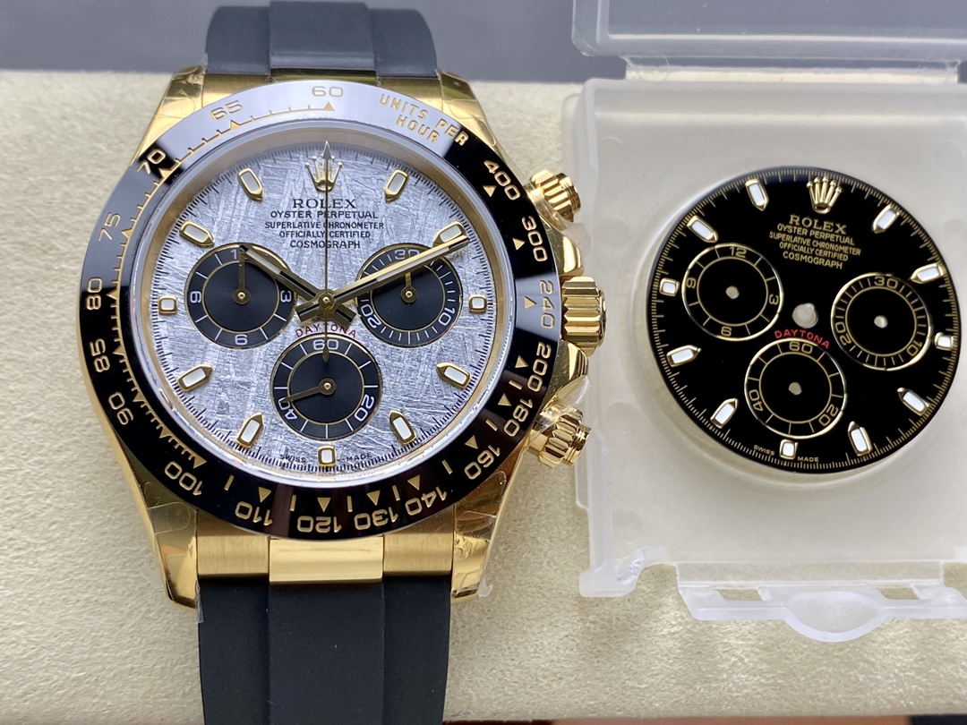 Rolex Cosmograph Daytona Meteorite Dial Yellow Gold Oysterflex Watch 116518LN