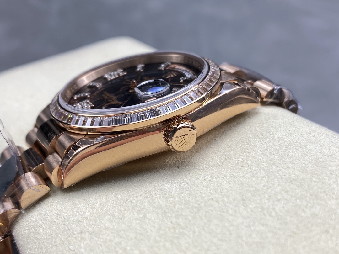 Rolex Day-Date 128345RBR Eisenkiesel dial Everose Gold 36MM Unisex Replica Watch