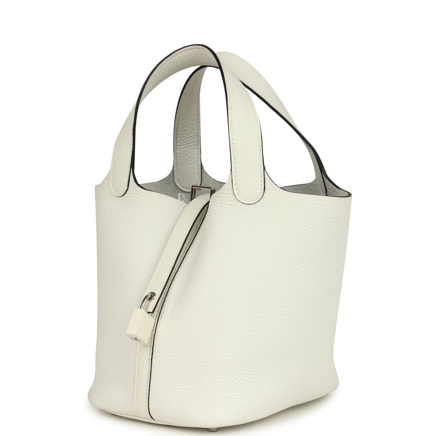 Hermes Picotin Lock 18 New White Clemence Palladium Hardware