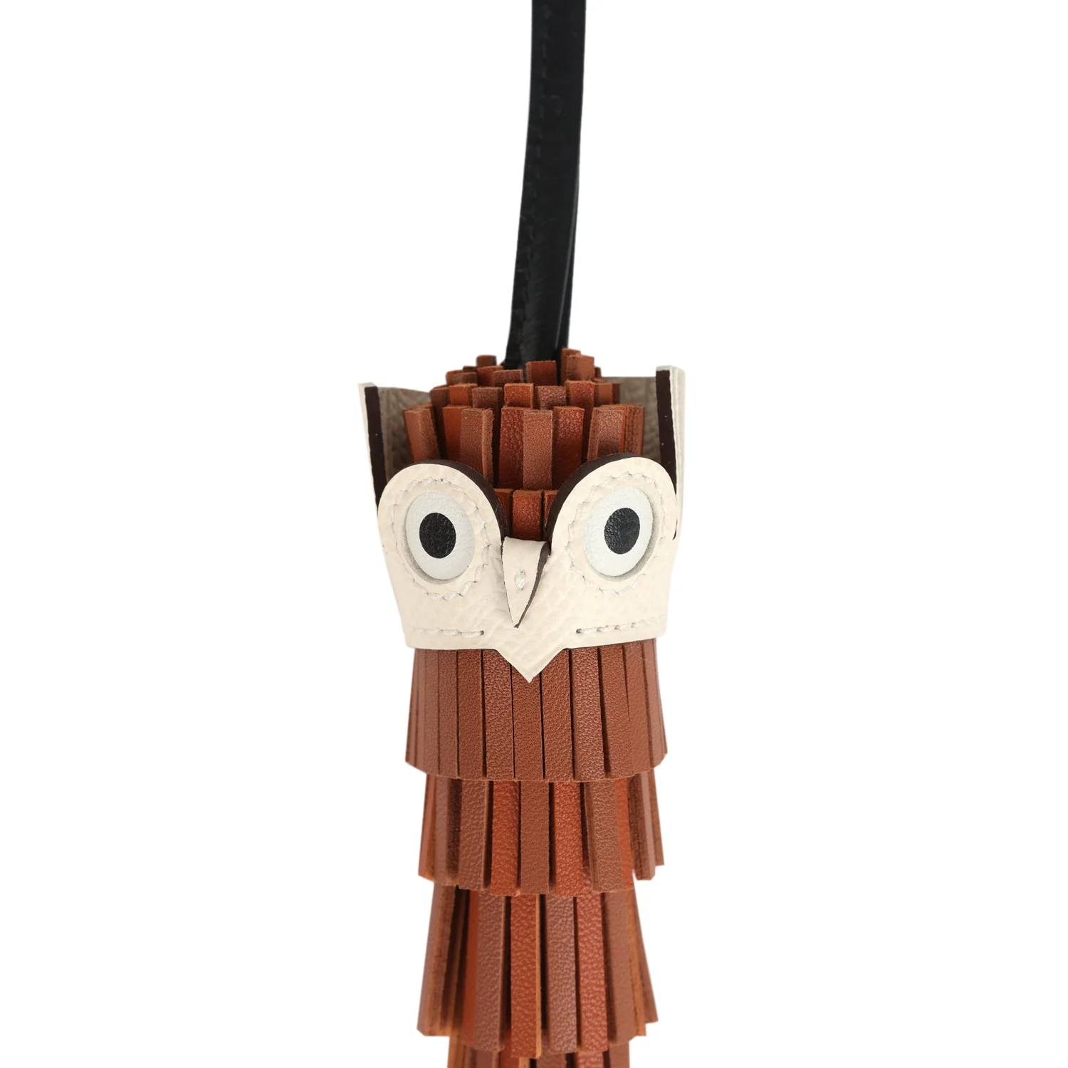 Hermes Chouette Owl Charm Pain D'Epice, Black, Gold, Nata & White Milo, Swift and Epsom
