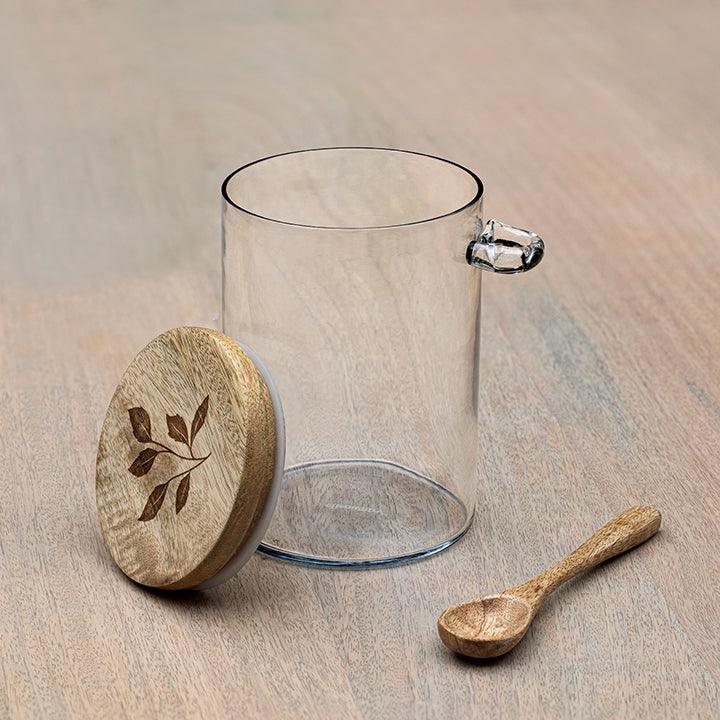 Glass Jar with Wooden Lid
