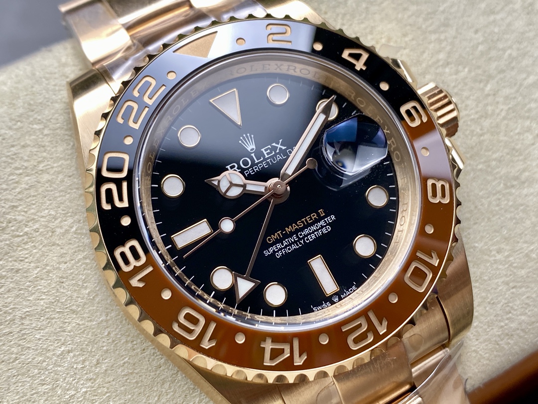Rolex GMT-Master II 126715CHNR Black Dial Everose case 40MM Mens Replica Watch