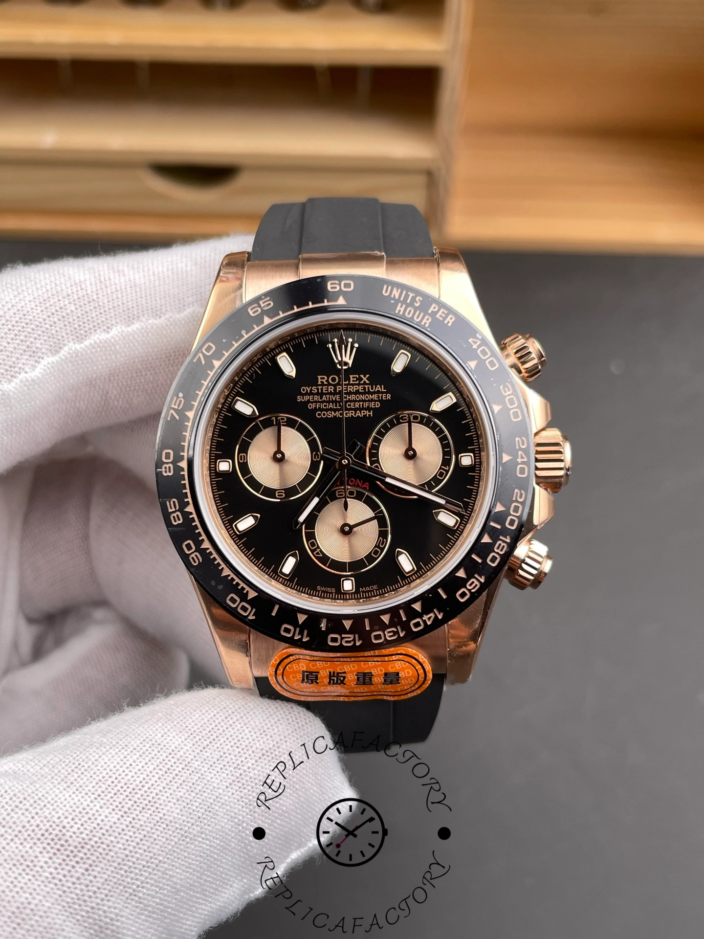 Rolex Cosmograph Daytona 116515LN Rose Gold Black Dial 40mm Mens Replica Watch