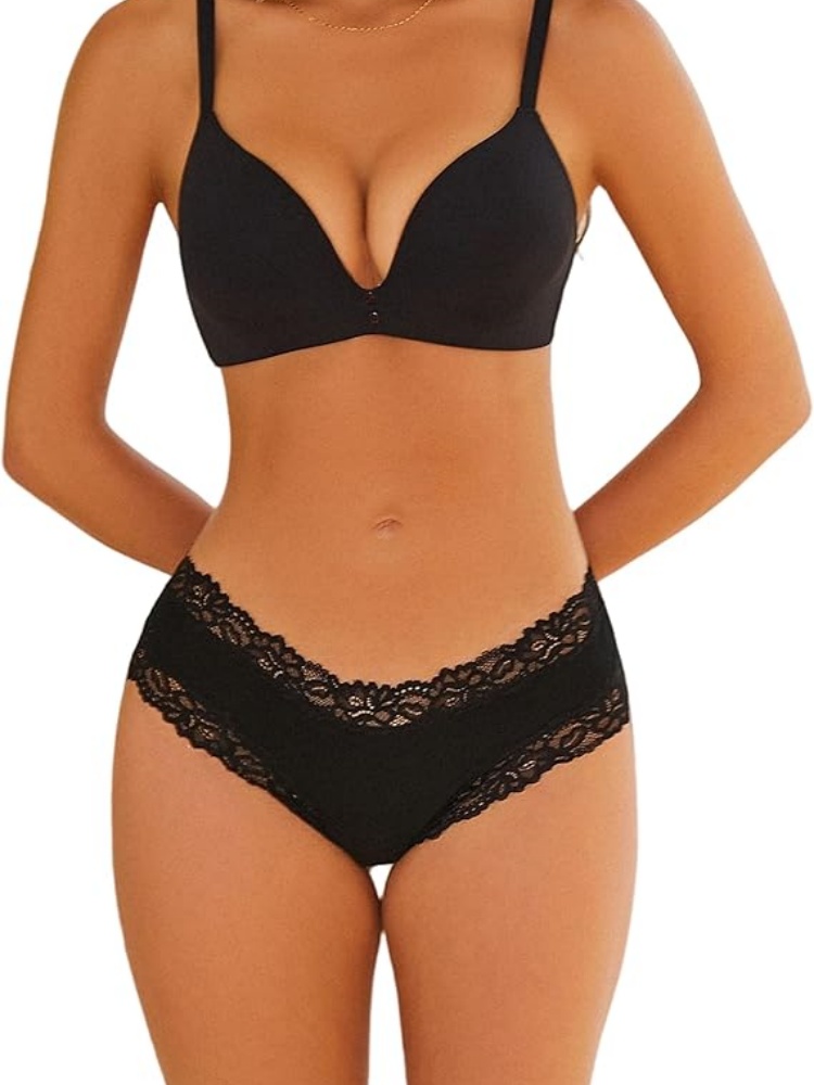 VALENTINIANA Womens Cotton Underwear Sexy Lace